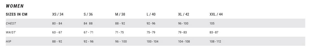 Mystic Womens Apparel 0 Size Chart